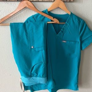 Teal figs scrubs